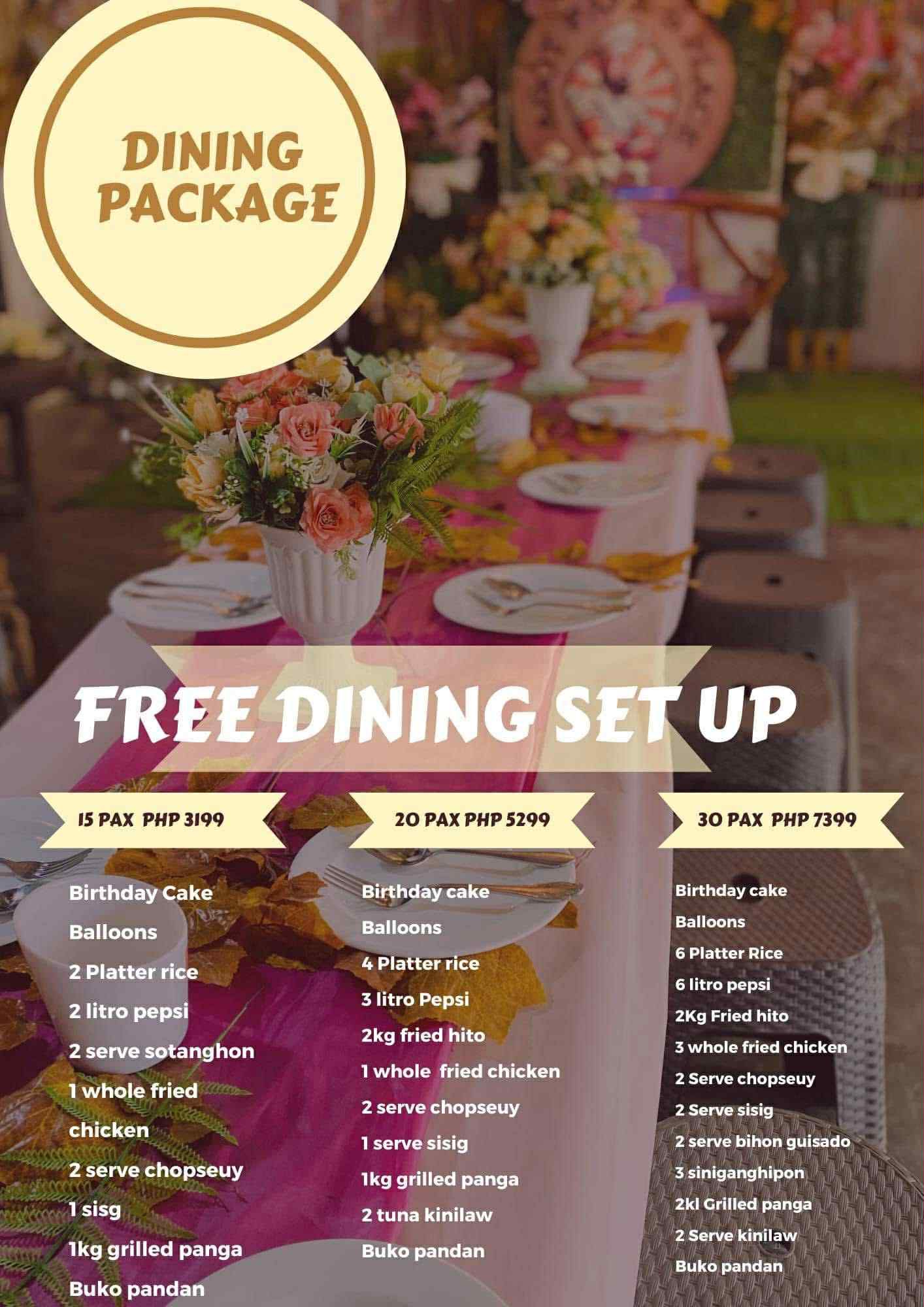 Dining Package 15 pax